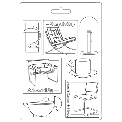 Stamperia Soft Maxi Mould A5-Chairs, Bauhaus 3PTA5627 - 59931100235555993110023555