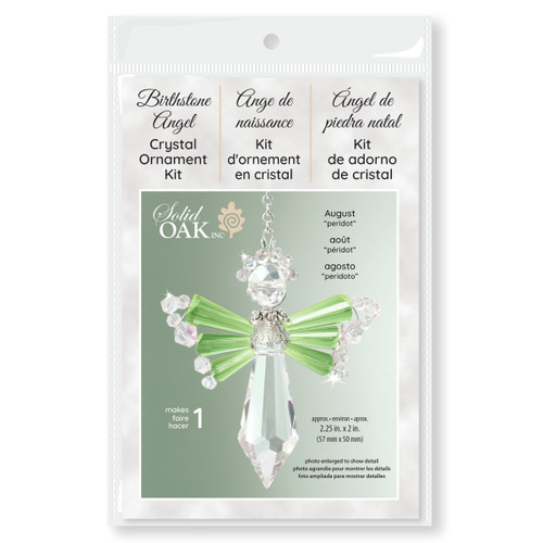 2 Pack - Solid Oak Birthstone Angel Crystal Suncatcher Ornament Kit-August/Peridot - BSA-008 - 845227053138