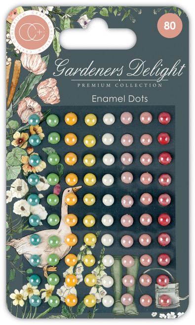 Craft Consortium Adhesive Enamel Dots 80/Pkg-Gardeners Delight CADOT023 - 50609219305915060921930591