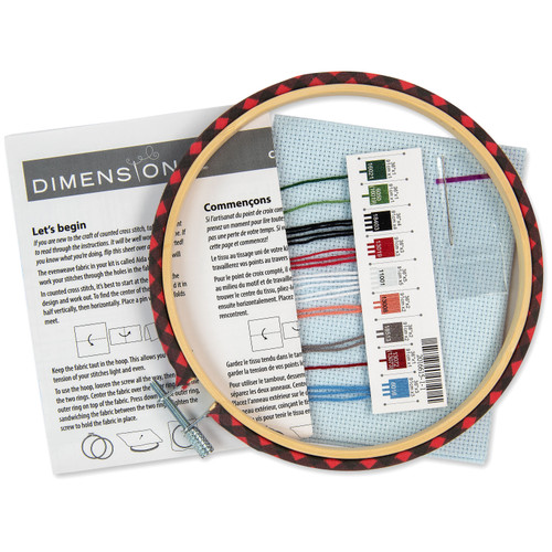 Dimensions Learn-A-Craft Counted Cross Stitch Kit 6" Round-Holiday Family Truck (14 Count) - 72-09005