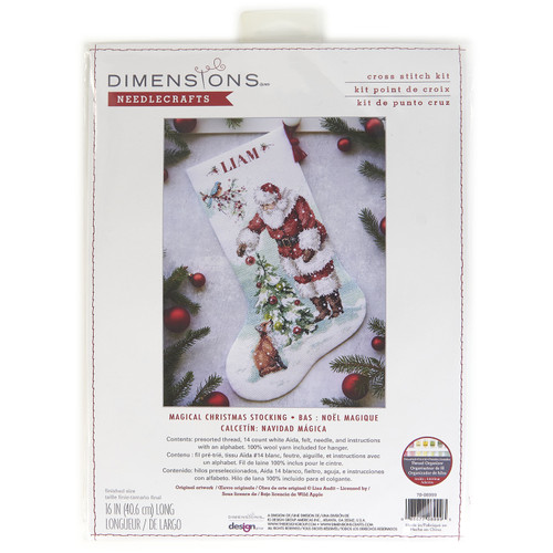 Dimensions Counted Cross Stitch Kit 16" Long-Magical Christmas Stocking (14 Count) 70-08999 - 088677089993