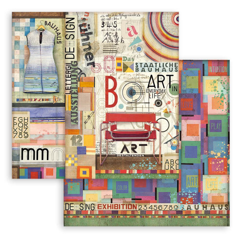 Stamperia Double-Sided Paper Pad 8"X8" 10/Pkg-Bauhaus, 10 Designs/1 Each - SBBS65