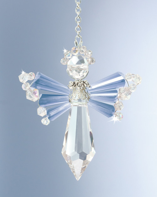 2 Pack - Solid Oak Birthstone Angel Crystal Suncatcher Ornament Kit-March/Aquamarine - BSA-003 2 Pack - Solid Oak Birthstone Angel Crystal Suncatcher Ornament Kit-March/Aquamarine - BSA-003