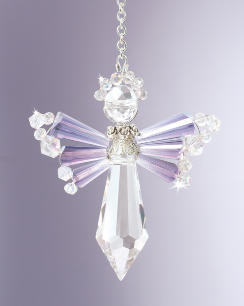 2 Pack - Solid Oak Birthstone Angel Crystal Suncatcher Ornament Kit-June/Pink Alexandrite - BSA-006 2 Pack - Solid Oak Birthstone Angel Crystal Suncatcher Ornament Kit-June/Pink Alexandrite - BSA-006