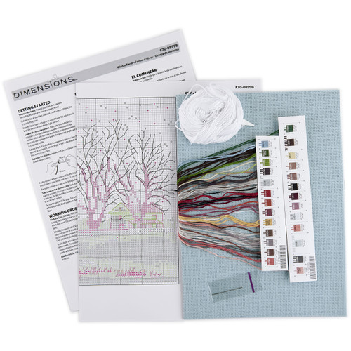 Dimensions Counted Cross Stitch Kit 18"X6"-Winter Farm (14 Count) - 70-08998