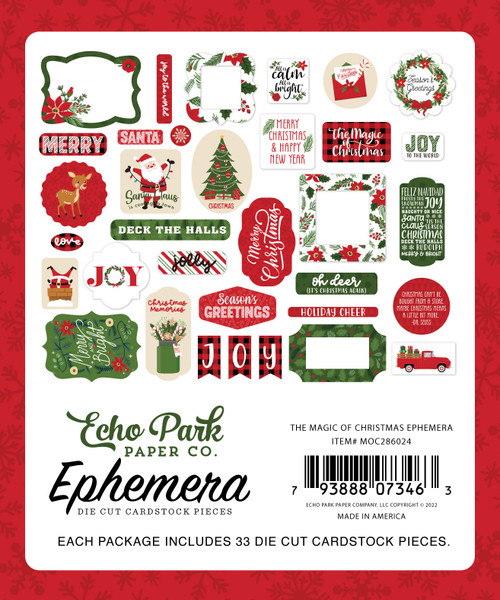 Echo Park Cardstock Ephemera 33/Pkg-Icons, The Magic Of Christmas OC286024