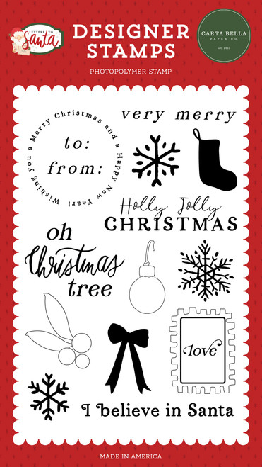 Carta Bella Stamps-I Believe In Santa, Letters To Santa LS155044 - 793888100299