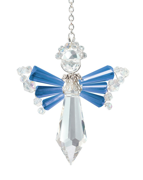 Solid Oak Birthstone Angel Crystal Suncatcher Ornament Kit-September/Sapphire - BSA-009 Solid Oak Birthstone Angel Crystal Suncatcher Ornament Kit-September/Sapphire - BSA-009