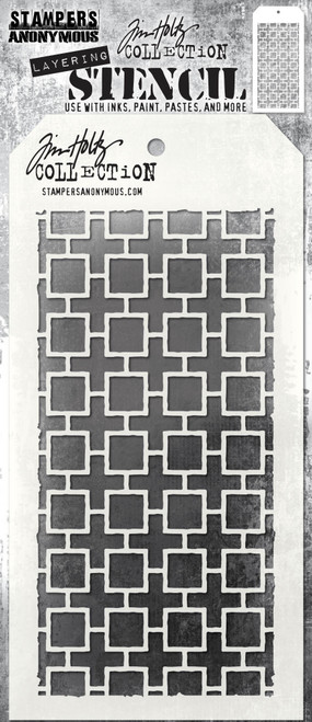 Tim Holtz Layered Stencil 4.125"X8.5"-Linked Square THS157 - 793888449305