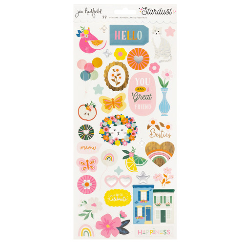 Jen Hadfield Stardust Cardstock Stickers 6"X12" 77/Pkg-W/Silver Foil Accents - JH013809 - 718813173148 Jen Hadfield Stardust Cardstock Stickers 6"X12" 77/Pkg-W/Silver Foil Accents - JH013809 - 718813173148