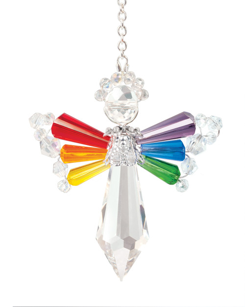Solid Oak Birthstone Angel Crystal Suncatcher Ornament Kit-Rainbow - BSA-013