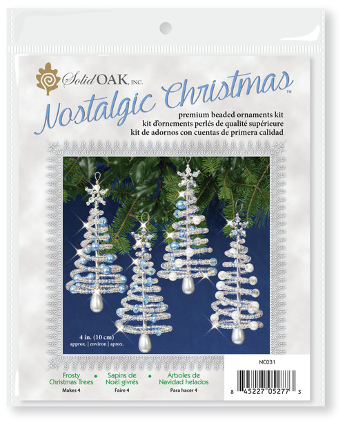 Solid Oak Nostalgic Christmas Beaded Crystal Ornament Kit-Frosty Crhistmas Trees Makes 4 - NCHBOK-031 - 845227052773 Solid Oak Nostalgic Christmas Beaded Crystal Ornament Kit-Frosty Crhistmas Trees Makes 4 - NCHBOK-031 - 845227052773