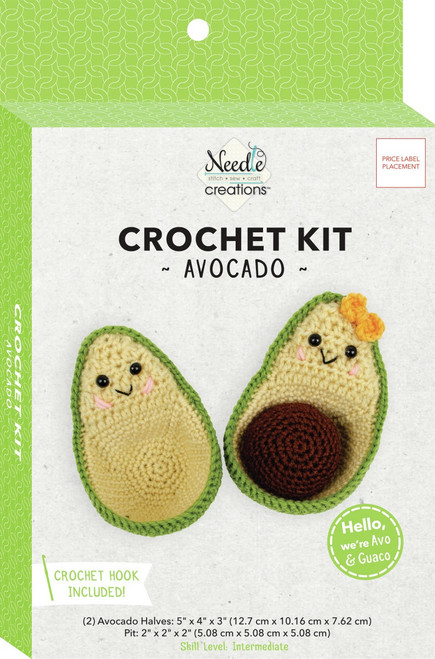 Fabric Editions Needle Creations Crochet Kit-Avocado NCCRCHKT-AVOC - 699919347179