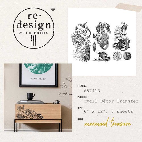 Prima Marketing Re-Design Decor Transfers 6"X12" 3/Sheets-Mermaid Treasure RE657413