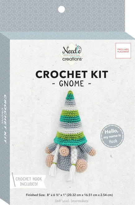 Fabric Editions Needle Creations Crochet Kit-Gnome -NCCRCHKT-GNOM - 699919347193