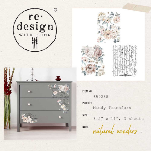 Prima Marketing Re-Design Decor Transfers 8.5"X11" 3/Sheets-MiddyNatural Wonders RE659288