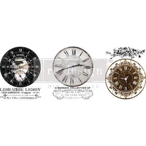 Prima Marketing Re-Design Decor Transfers 8.5"X11" 3/Sheets-MiddyVintage Clocks RE659257 - 655350659257