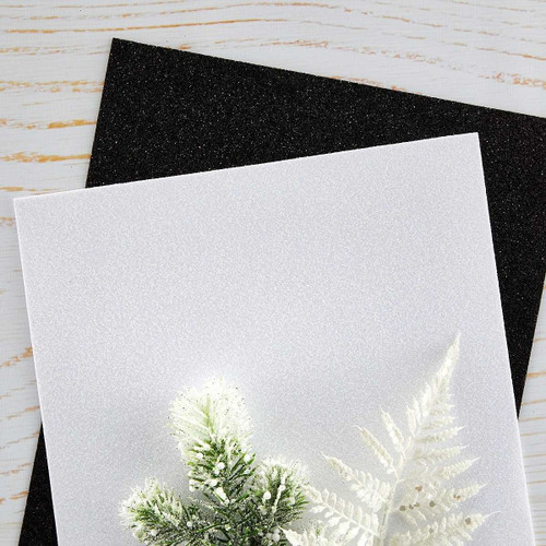 Spellbinders Glitter Foam Sheets 8.5"X11" 10/Pkg-Black & White - SCS172