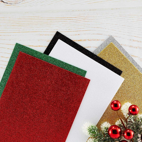 Spellbinders Glitter Foam Sheets 8.5"X11" 10/Pkg-Black & White - SCS172