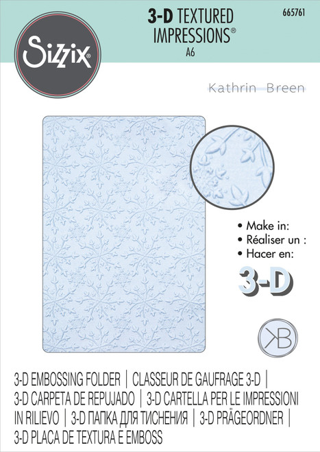 Sizzix 3D Textured Impressions By Kath Breen-Snowflakes 665761
