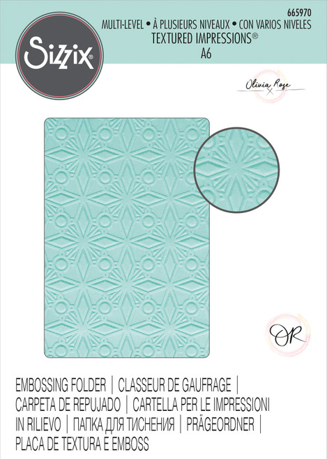 Sizzix Multi-Level Textured Impressions By Olivia Rose-Geo Crystals 665970