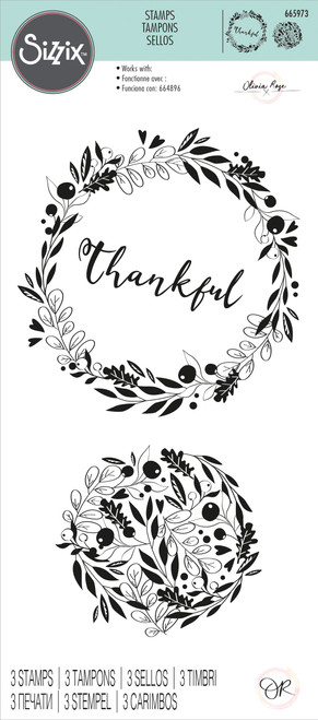 Sizzix Clear Stamps By Olivia Rose-Autumn Wreath 665973