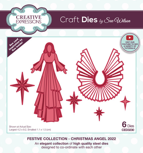 Creative Expressions Craft Dies By Sue Wilson-Festive Christmas Angel CED3230 - 50553059731275055305973127