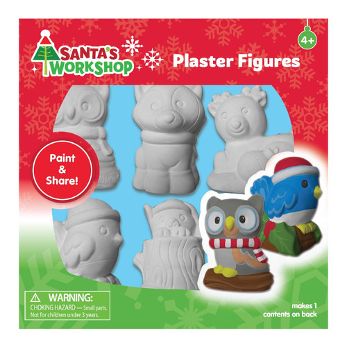Colorbok Santa's Workshop Plaster Figurine 6/Pkg-Woodland Creatures 34009487 - 718813189842