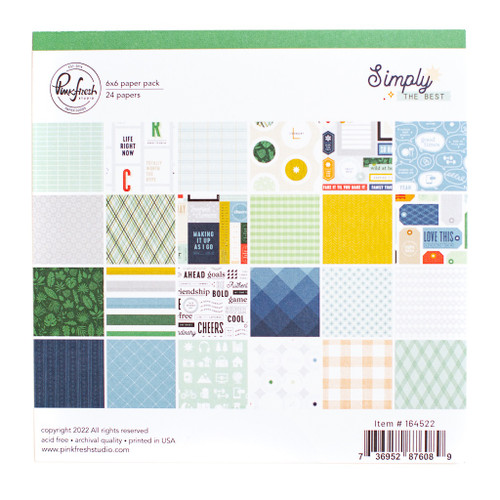 2 Pack PinkFresh Studio Double-Sided Paper Pack 6"X6" 24/Pkg-Simply The Best PFSI4522 - 736952876089