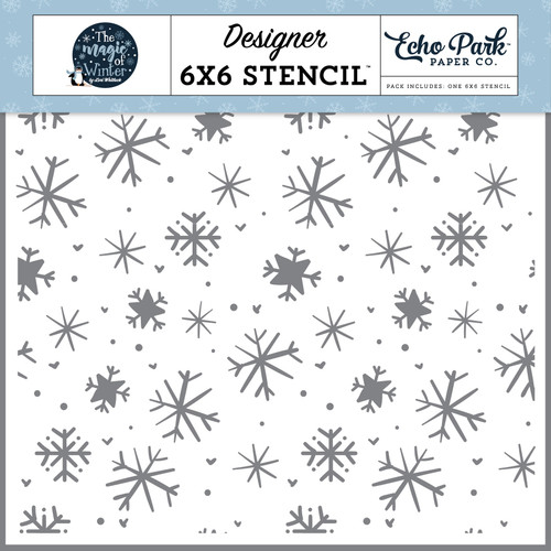 2 Pack Echo Park Stencil 6"X6"-The Magic Of Snow, The Magic Of Winter OW291035 - 793888105997