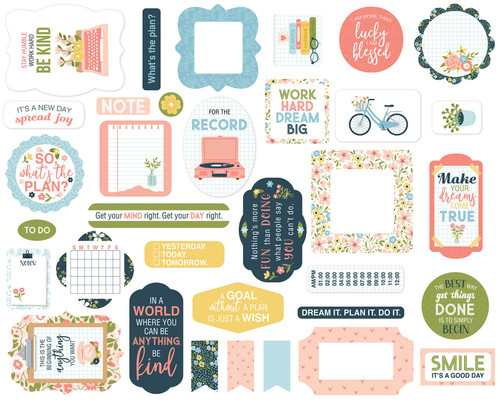 3 Pack Echo Park Cardstock Ephemera 33/Pkg-Icons, Day In The Life No. 2 LN292024