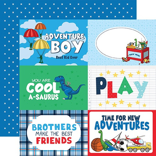 25 Pack Little Boy Double-Sided Cardstock 12"X12"-6"X4" Journaling Cards CBLB160-10 - 793888092297