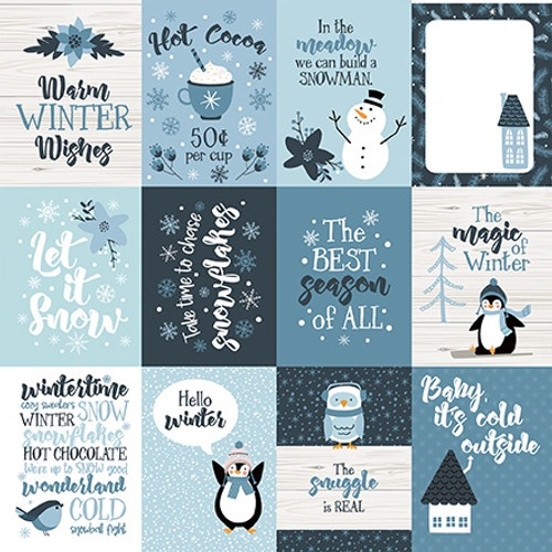 25 Pack The Magic Of Winter Double-Sided Cardstock 12"X12"-3"X4" Journaling Cards MOW291-3