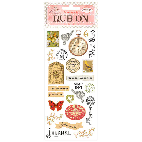 3 Pack - Create Happiness Rub-On 4"X8.5"-Journal - DFLRB12 - 59931100244465993110024446