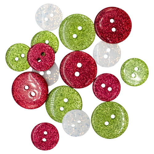 6 Pack - Buttons Galore Christmas Themed Buttons-Santa's Sparkle 16/Pkg - CBTP-4841