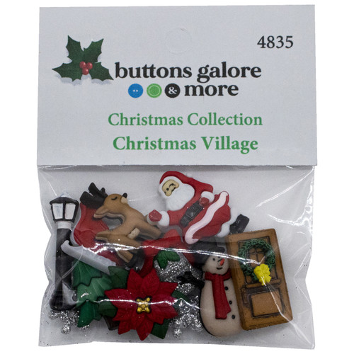 6 Pack Buttons Galore Christmas Themed Buttons-Christmas Village 13/Pkg CBTP-4835 - 840934076548