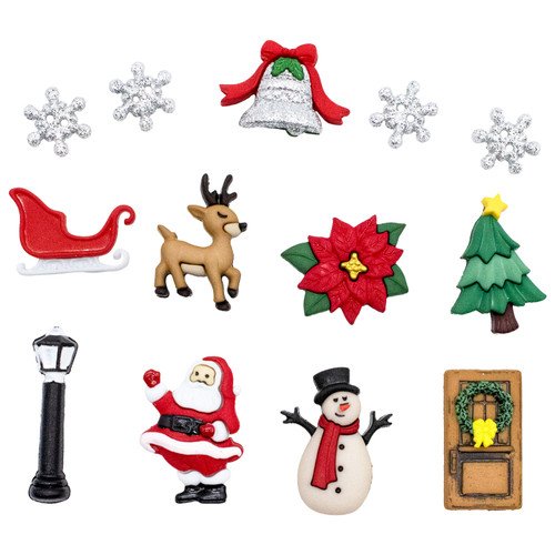 6 Pack - Buttons Galore Christmas Themed Buttons-Christmas Village 13/Pkg - CBTP-4835
