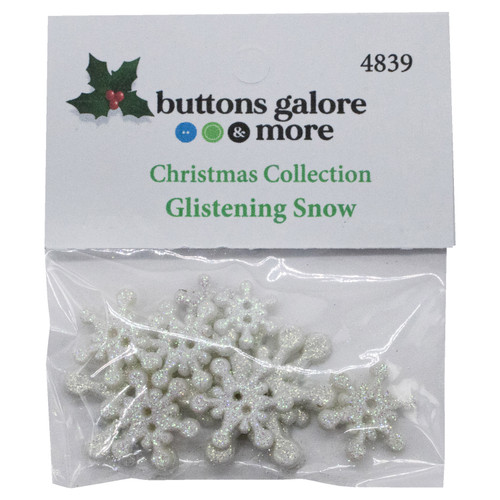 6 Pack Buttons Galore Christmas Themed Buttons-Glistening Snow 12/Pkg -CBTP-4839 - 840934076586