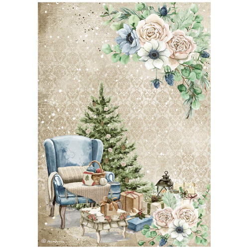 6 Pack - Stamperia Rice Paper Sheet A4-Chair, Cozy Winter - DFSA4709 - 59931100228245993110022824
