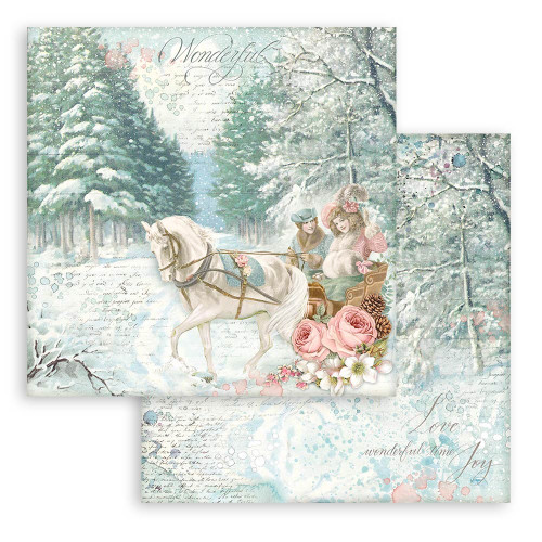 2 Pack Stamperia Double-Sided Paper Pad 8"X8" 10/Pkg-Sweet Winter, 10 Designs/1 Each SBBS70