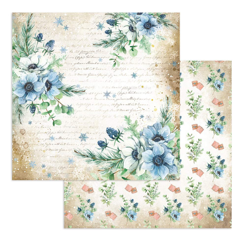 10 Pack Stamperia Double-Sided Cardstock 12"X12"-Flowers, Cozy Winter SBB903 - 59931100246995993110024699