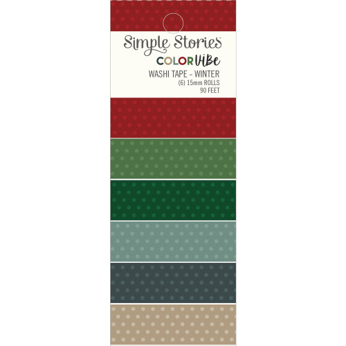 2 Pack Simple Stories Color Vibe Washi Tape 6/Pkg-Winter CV19039 - 810079988617