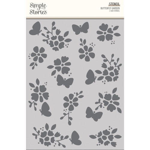 3 Pack Simple Stories The Simple Life Stencil 6"X8"-Butterfly Garden IMP18826 - 810079987887