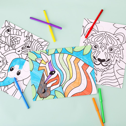 Colorbok Make It Colorful! Color Your Own Puzzles 3/Pkg-Animals 34018784