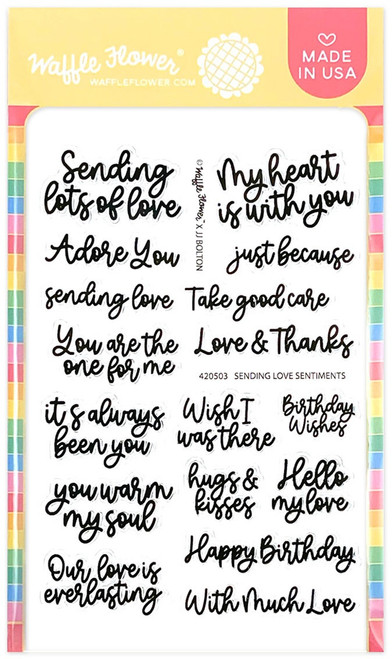 Waffle Flower Crafts Clear Stamps 4"X6"-Sending Love Sentiments 420503