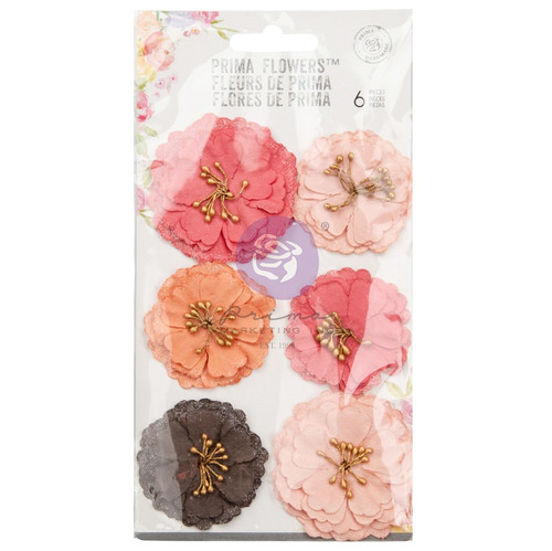 3 Pack Prima Marketing Mulberry Paper Flowers-Strawberry Kisses/Strawberry Milkshake FG659516 - 655350659516