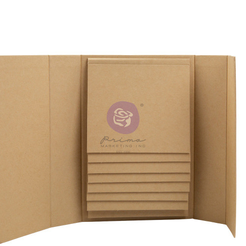 Prima Memory Hardware Chipboard Album 8"X5.5"X2.5"-Magnetic Folio Slim W/8 Pages 998691