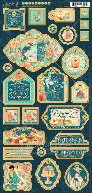 Graphic 45 Collector's Edition Chipboard Die-Cuts 6"X12"-Cafe Parisian G4502536 - 810070162979