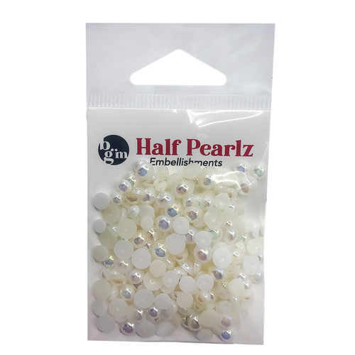 Buttons Galore AB Half Pearlz-Snow Capped - HALFPRLZ-207 - 840934076197