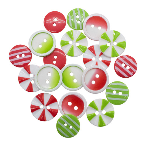 Buttons Galore Christmas Themed Buttons-Colors Of Christmas 18/Pkg CBTP-4840